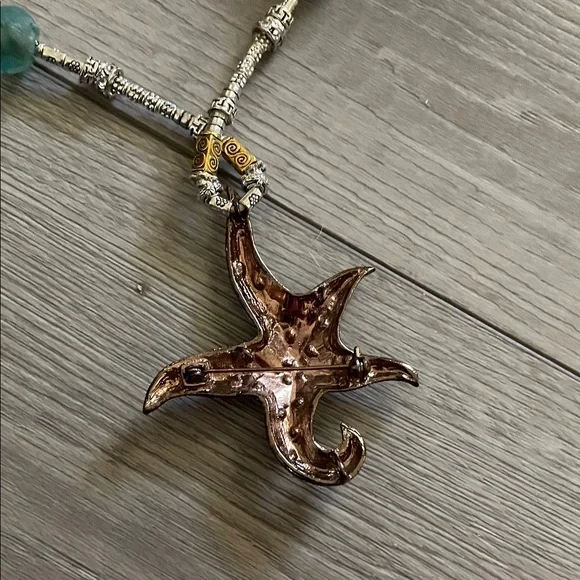 Artisan Starfish Necklace with Sea Glass and Amber Beads - Picture 10 of 10